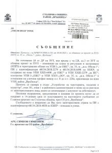 съобщение с изх. № РВР23-ТП00-15-16 от 15.12.2023 г.