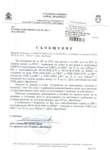 съобщение с изх. № РВР23-ТП00-15-24 от 15.12.2023 г.